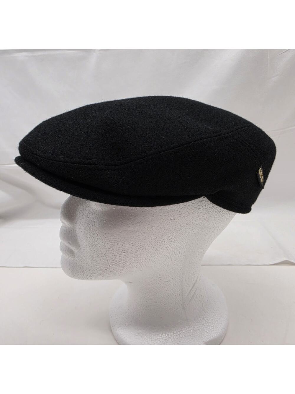 Gore Tex Wool Newsboy Hat Mens M Black Ear Flap Driver Cap Winter Ivy